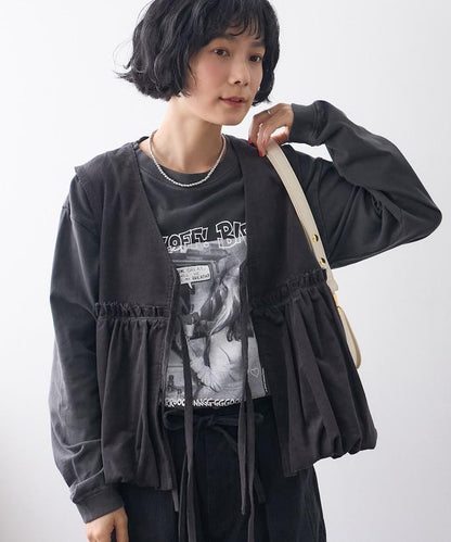 聯名 燈芯絨 束口蝴蝶結馬甲
