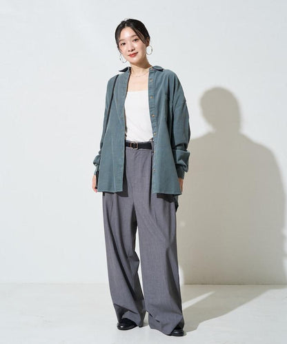 燈芯絨 寬鬆襯衫外套