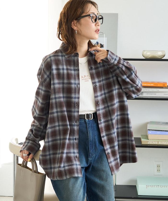 格紋 寬鬆襯衫