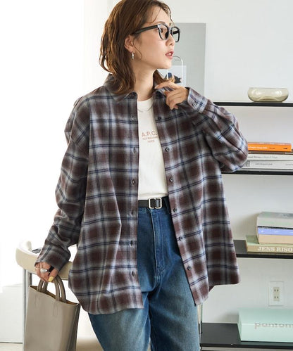 格紋 寬鬆襯衫