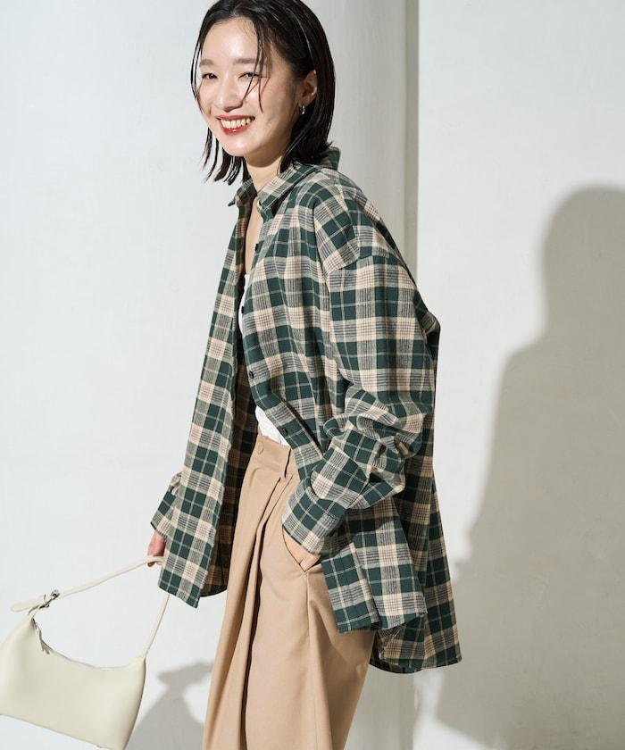 格紋 寬鬆襯衫