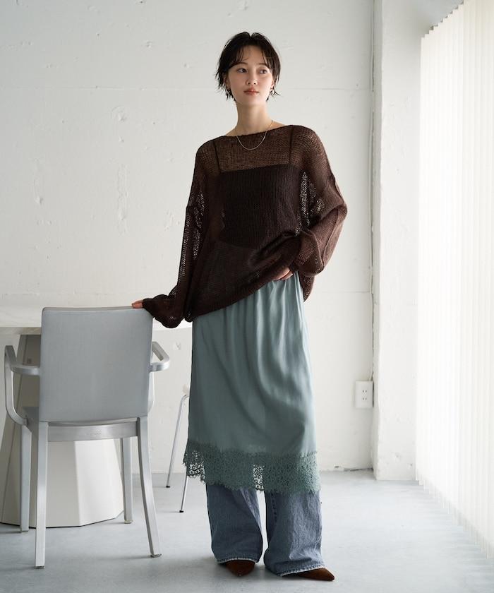 莫代爾觸感 彩色寬鬆針織套頭衫