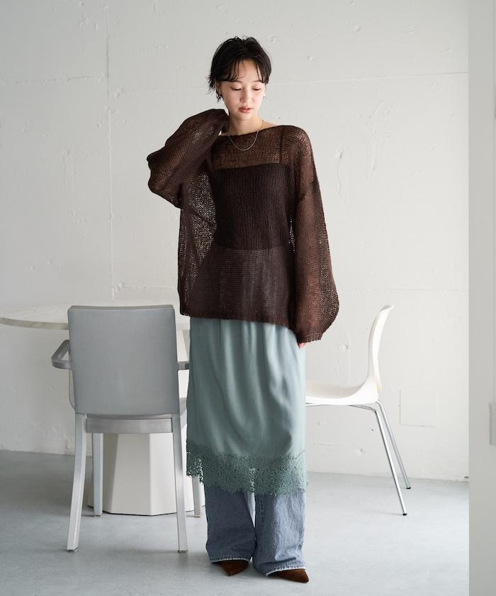 莫代爾觸感 彩色寬鬆針織套頭衫