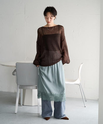 莫代爾觸感 彩色寬鬆針織套頭衫