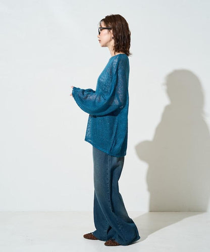 莫代爾觸感 彩色寬鬆針織套頭衫