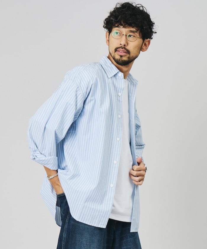 寬鬆版型 常規領 府綢 長袖襯衫