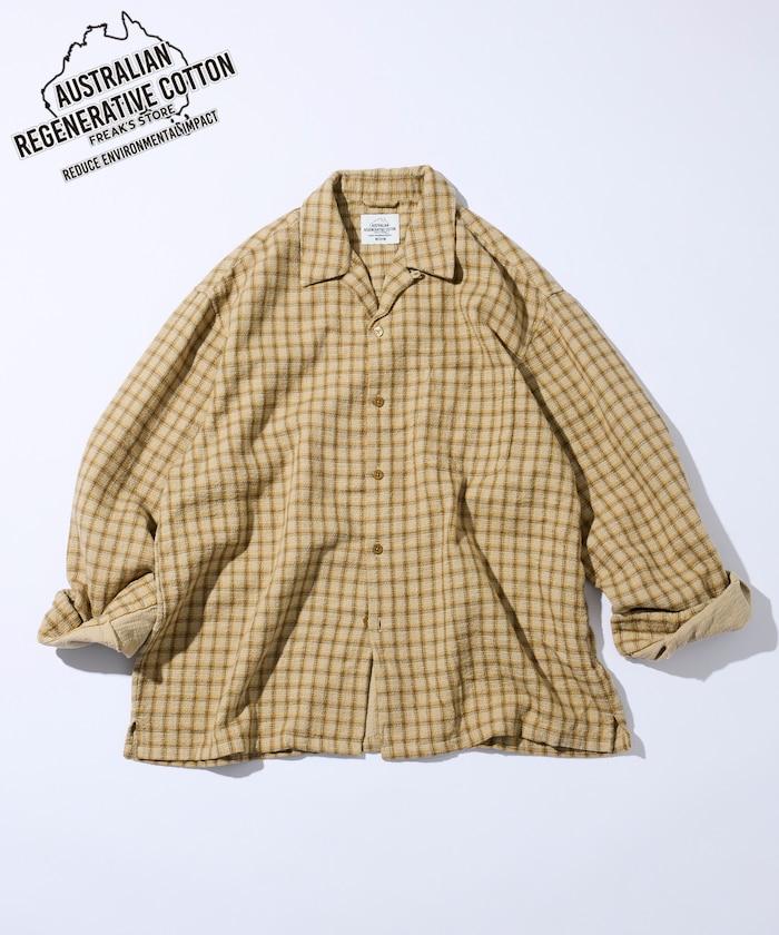 AUSTRALIAN COTTON 開領 格紋襯衫 長袖