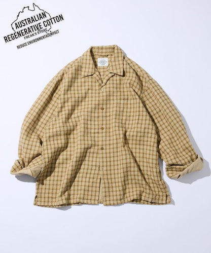 AUSTRALIAN COTTON 開領 格紋襯衫 長袖