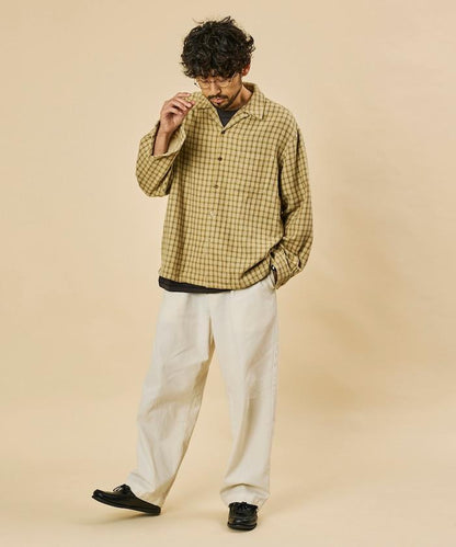 AUSTRALIAN COTTON 開領 格紋襯衫 長袖