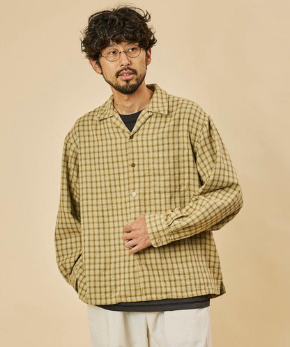 AUSTRALIAN COTTON 開領 格紋襯衫 長袖