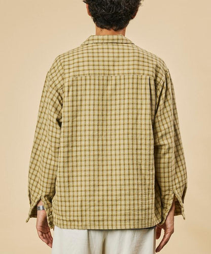 AUSTRALIAN COTTON 開領 格紋襯衫 長袖