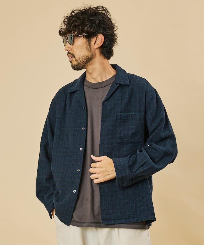 AUSTRALIAN COTTON 開領 格紋襯衫 長袖