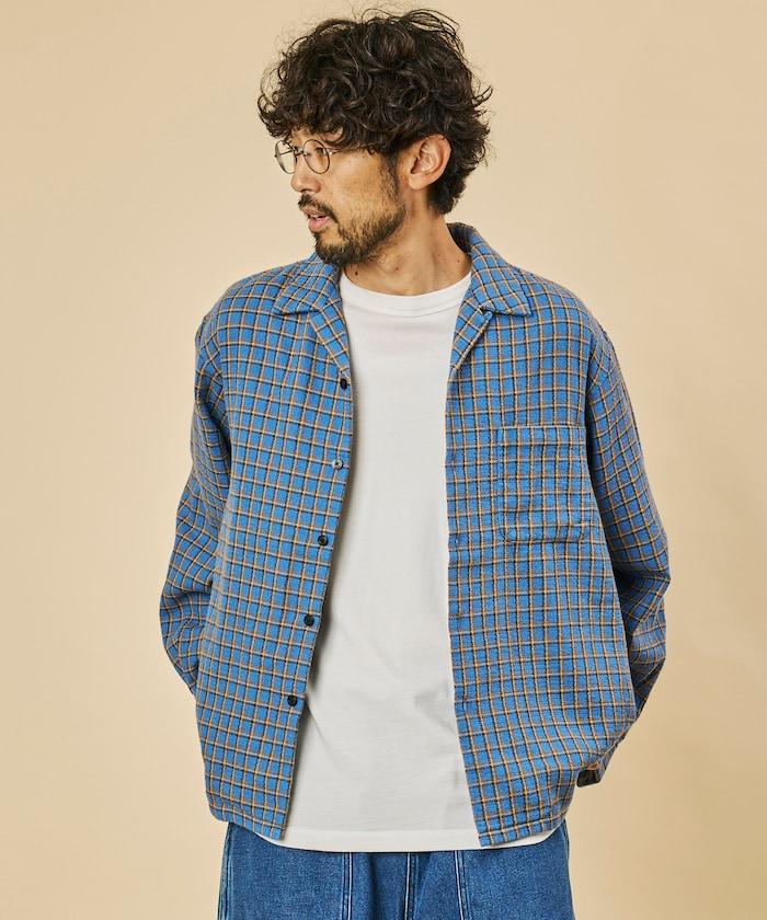 AUSTRALIAN COTTON 開領 格紋襯衫 長袖