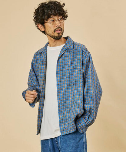 AUSTRALIAN COTTON 開領 格紋襯衫 長袖