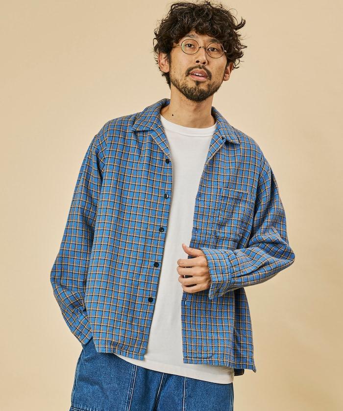 AUSTRALIAN COTTON 開領 格紋襯衫 長袖