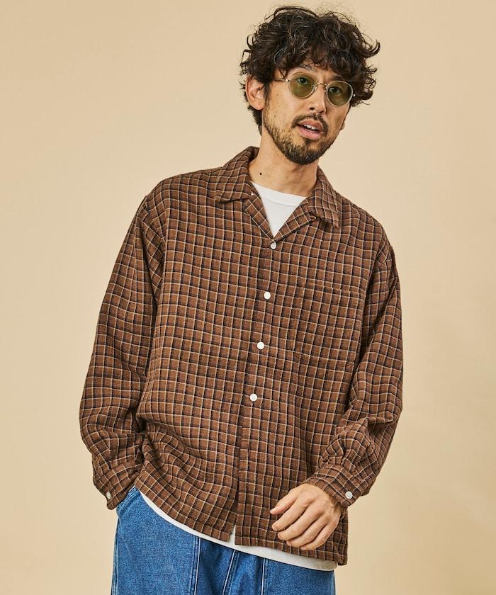 AUSTRALIAN COTTON 開領 格紋襯衫 長袖