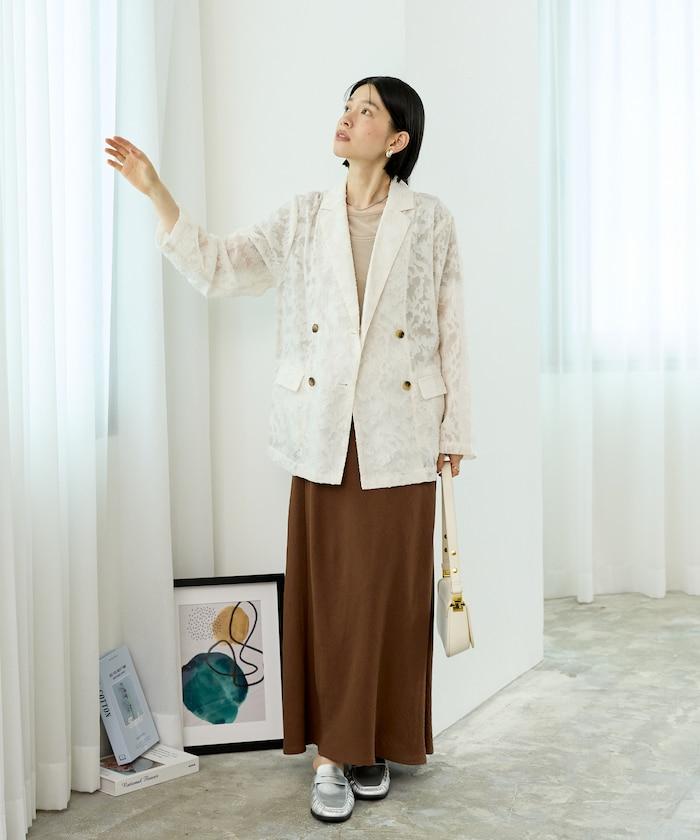 透視提花夾克