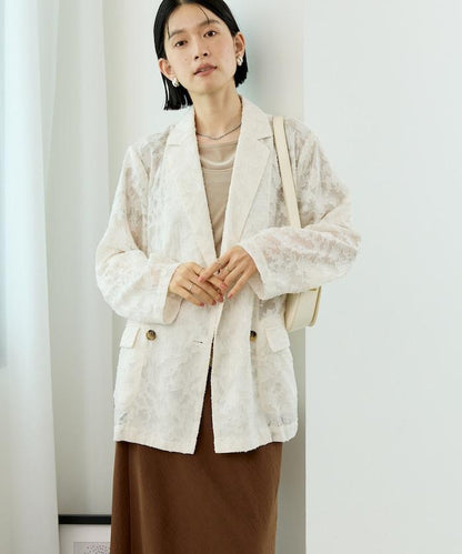 透視提花夾克