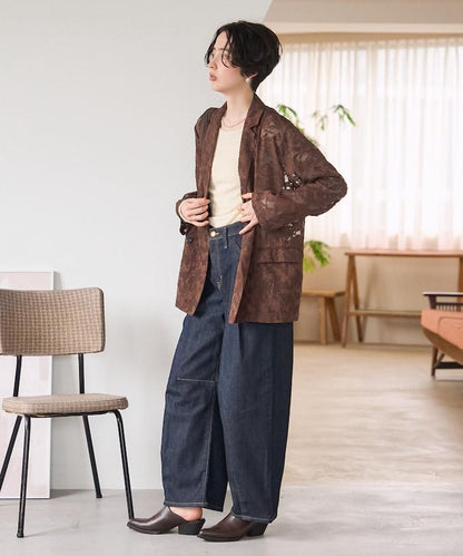 透視提花夾克
