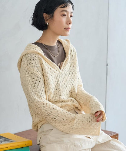 連帽針織套頭衫