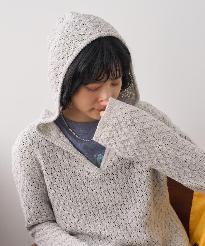 連帽針織套頭衫