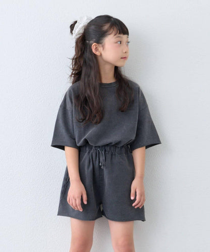 【KIDS】做舊工藝後背Logo五分袖套裝