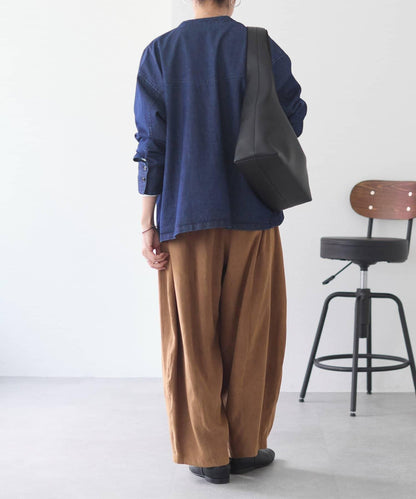 V領牛仔襯衫