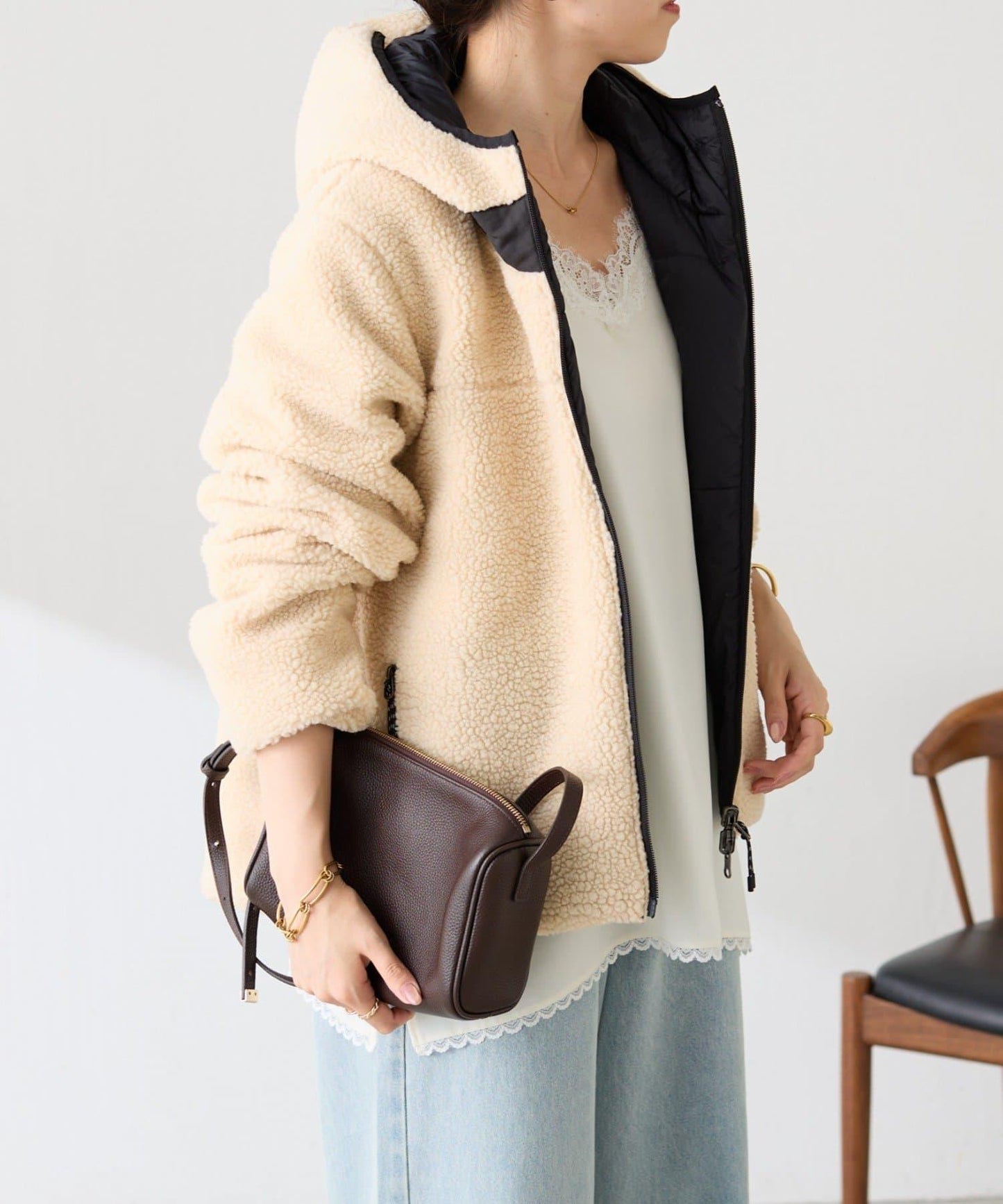 TAION聯名 可翻面羊羔絨羽絨服