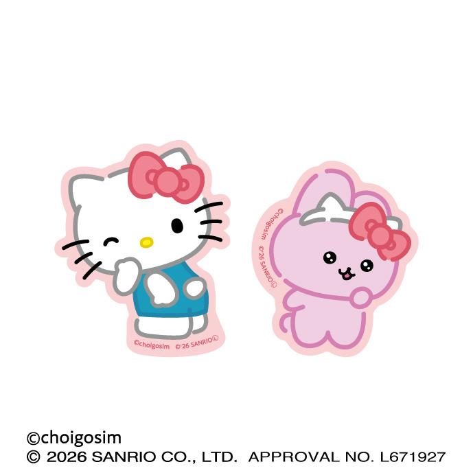 チェゴシム×《三麗歐》 異形貼紙迷你套裝（1） うさゴシム×《Hello Kitty》