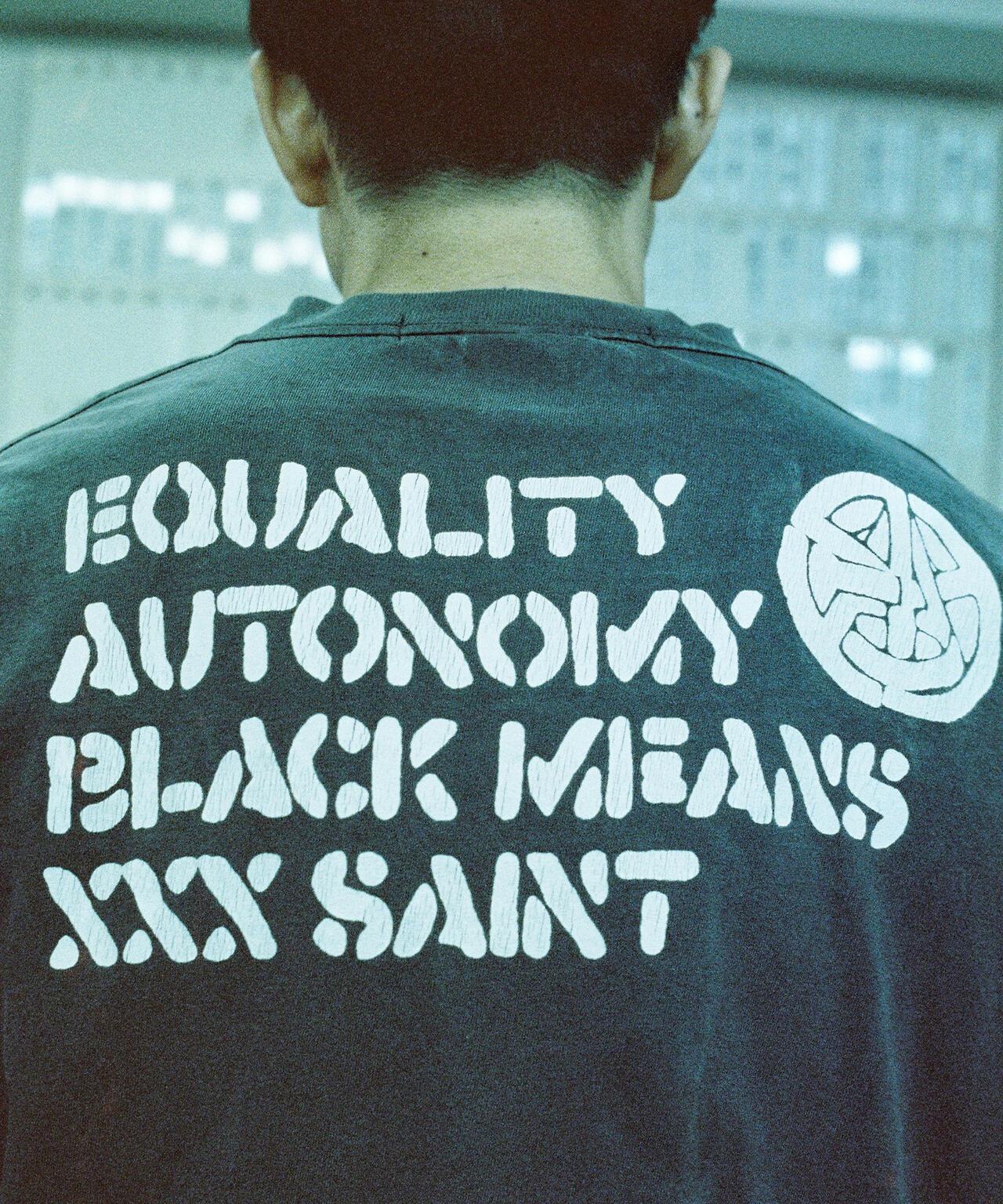 SAINT MICHAEL BKM_SS T-SHIRT PEACE BLACK 短袖T恤