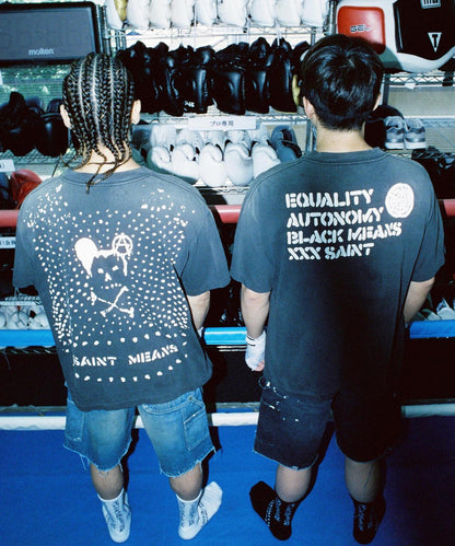 SAINT MICHAEL BKM_SS T-SHIRT PEACE BLACK 短袖T恤