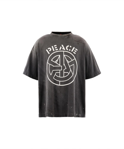 SAINT MICHAEL BKM_SS T-SHIRT PEACE BLACK 短袖T恤