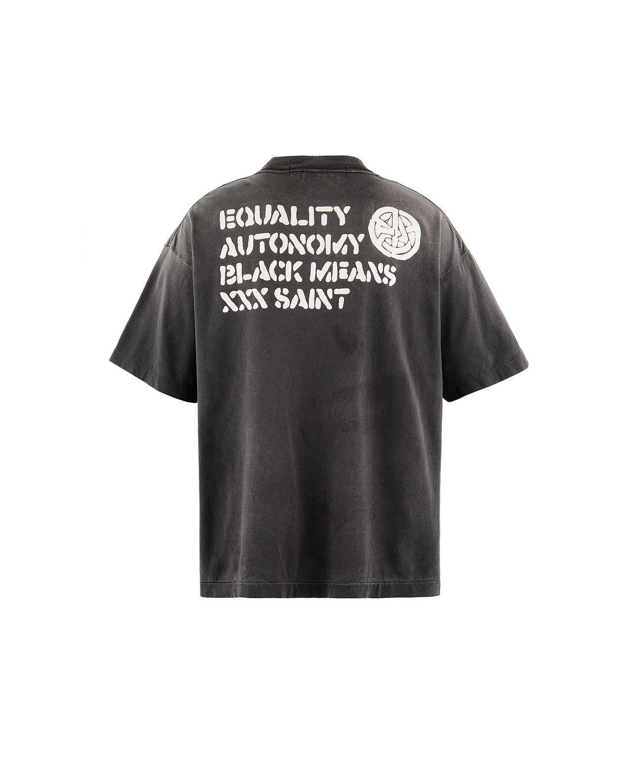 SAINT MICHAEL BKM_SS T-SHIRT PEACE BLACK 短袖T恤
