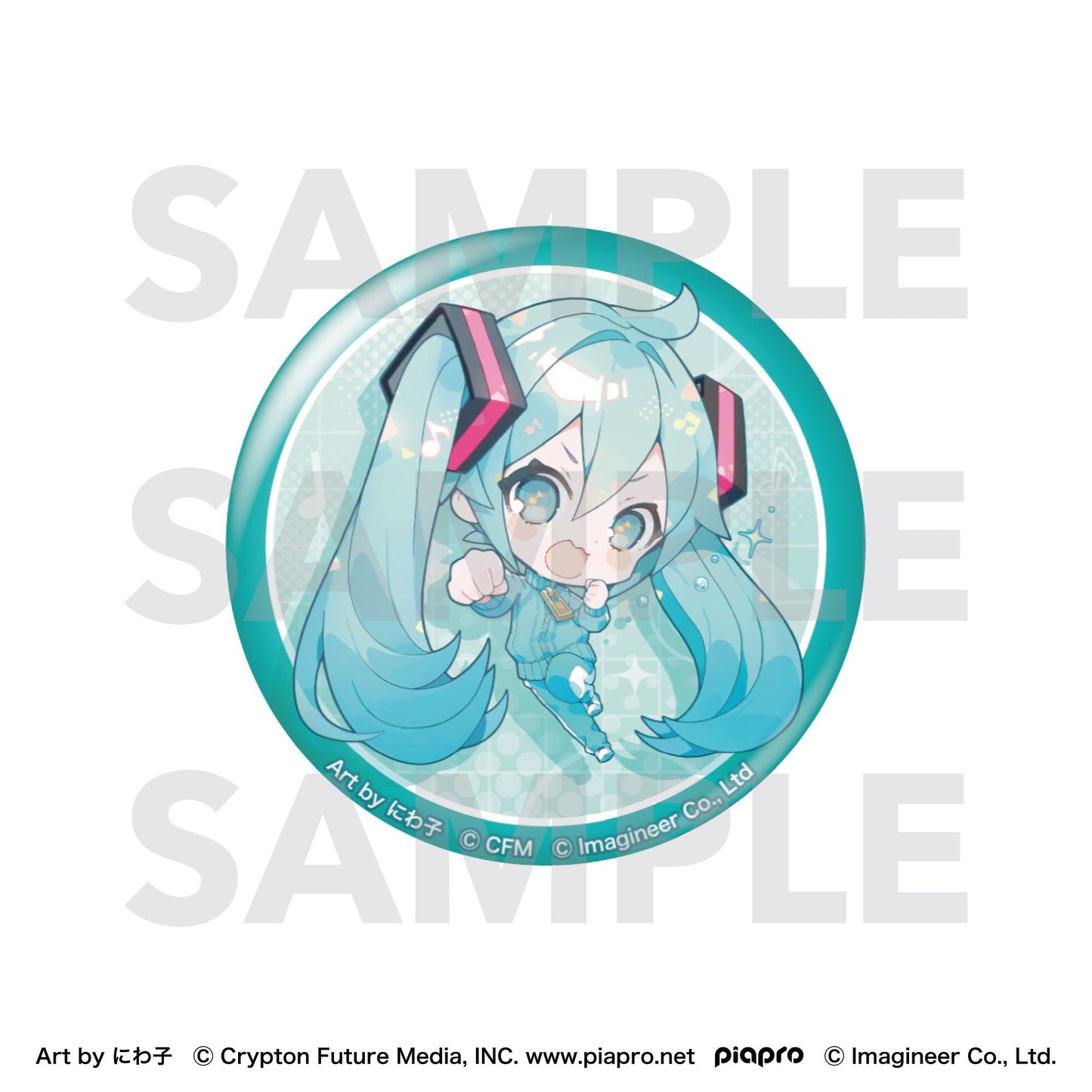 初音未來 Fit Boxing feat. 初音未來 Art by にわ子 閃粉徽章 初音未來