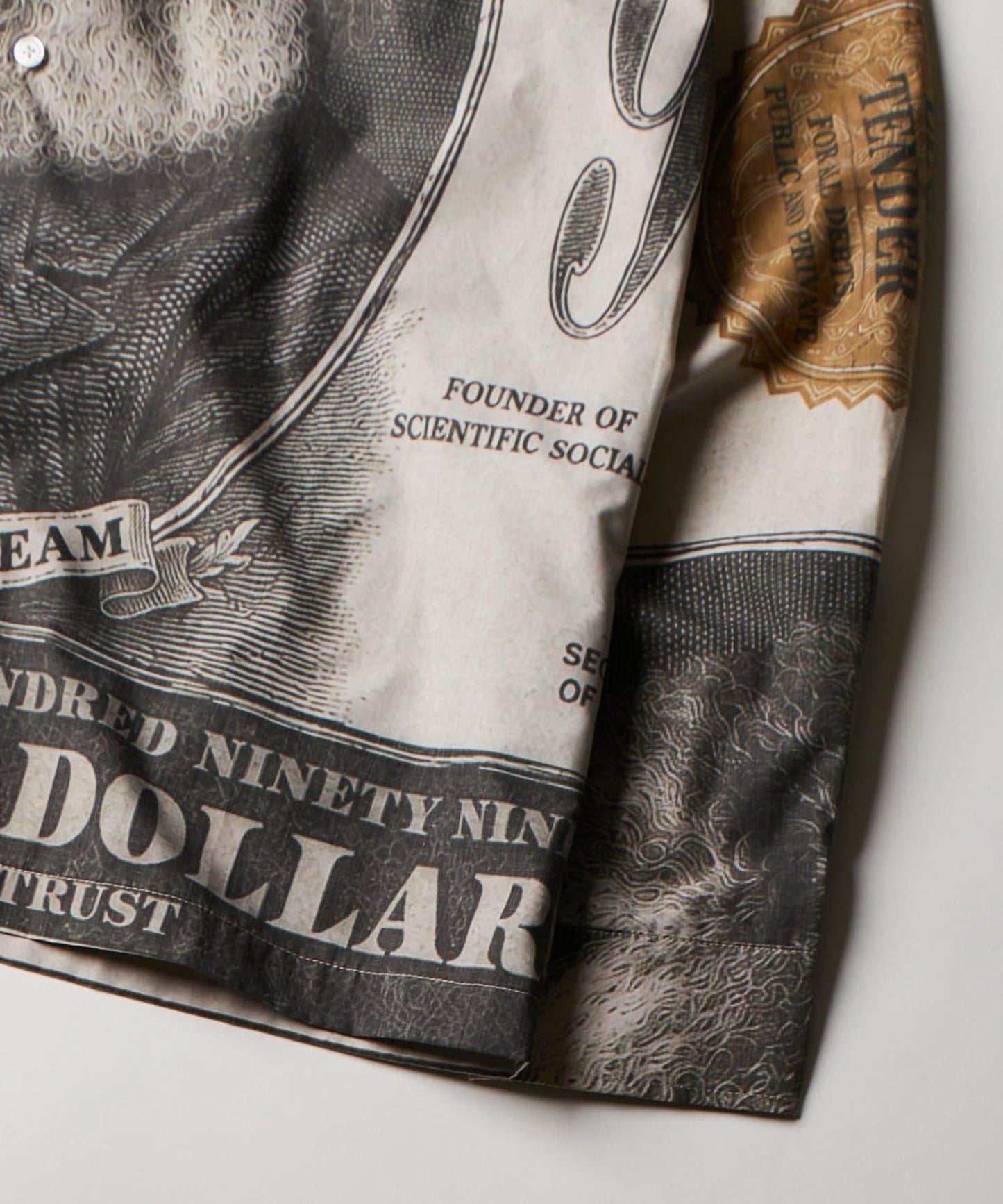 Sourcream/UNISEX 馬克思紙幣印花襯衫