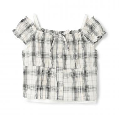 【含內搭】露肩襯衫套裝