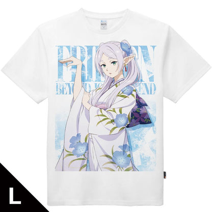 葬送のフリーレン（葬送的芙莉蓮） 芙莉蓮 和服ver. 大尺寸印花T恤 L碼