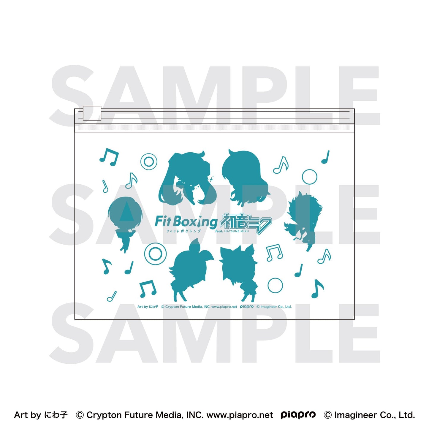 初音ミク（初音未來） Fit Boxing feat. 初音ミク Art by にわ子 透明化妝包 異形角色套裝