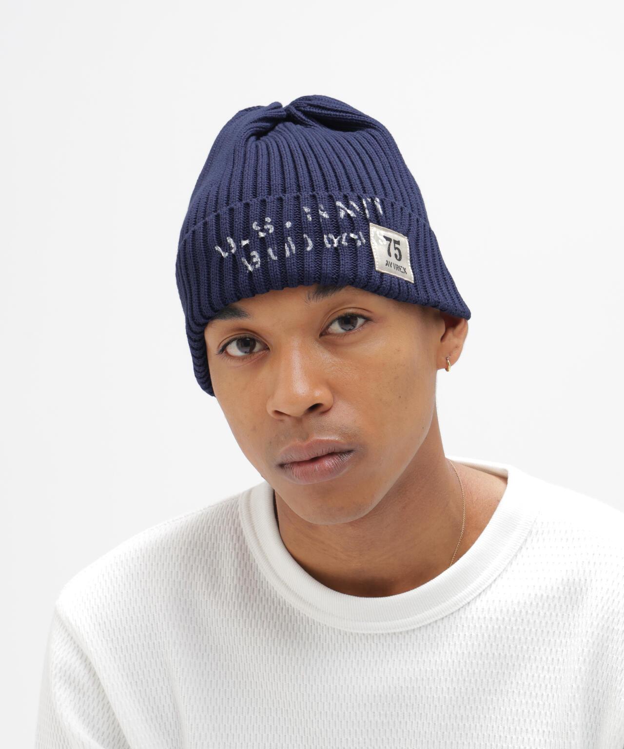 《NAVAL COLLECTION》SURPLUS STENCILPRINT COTTON 針織帽