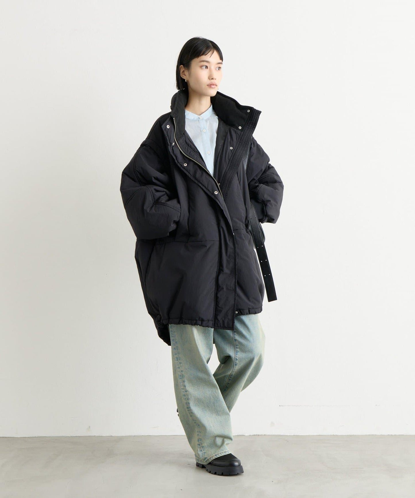 保溫中棉防潑水長款派克大衣