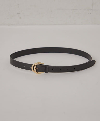 W搭扣皮革腰帶