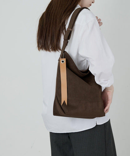 仿麂皮單肩包