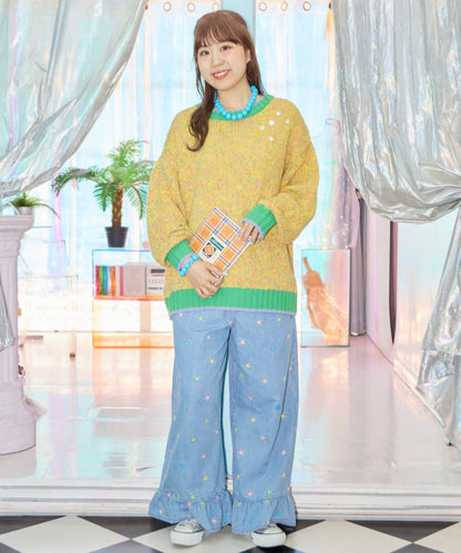HELLO.SANFRANCISCO 紐扣彩色寬鬆針織衫