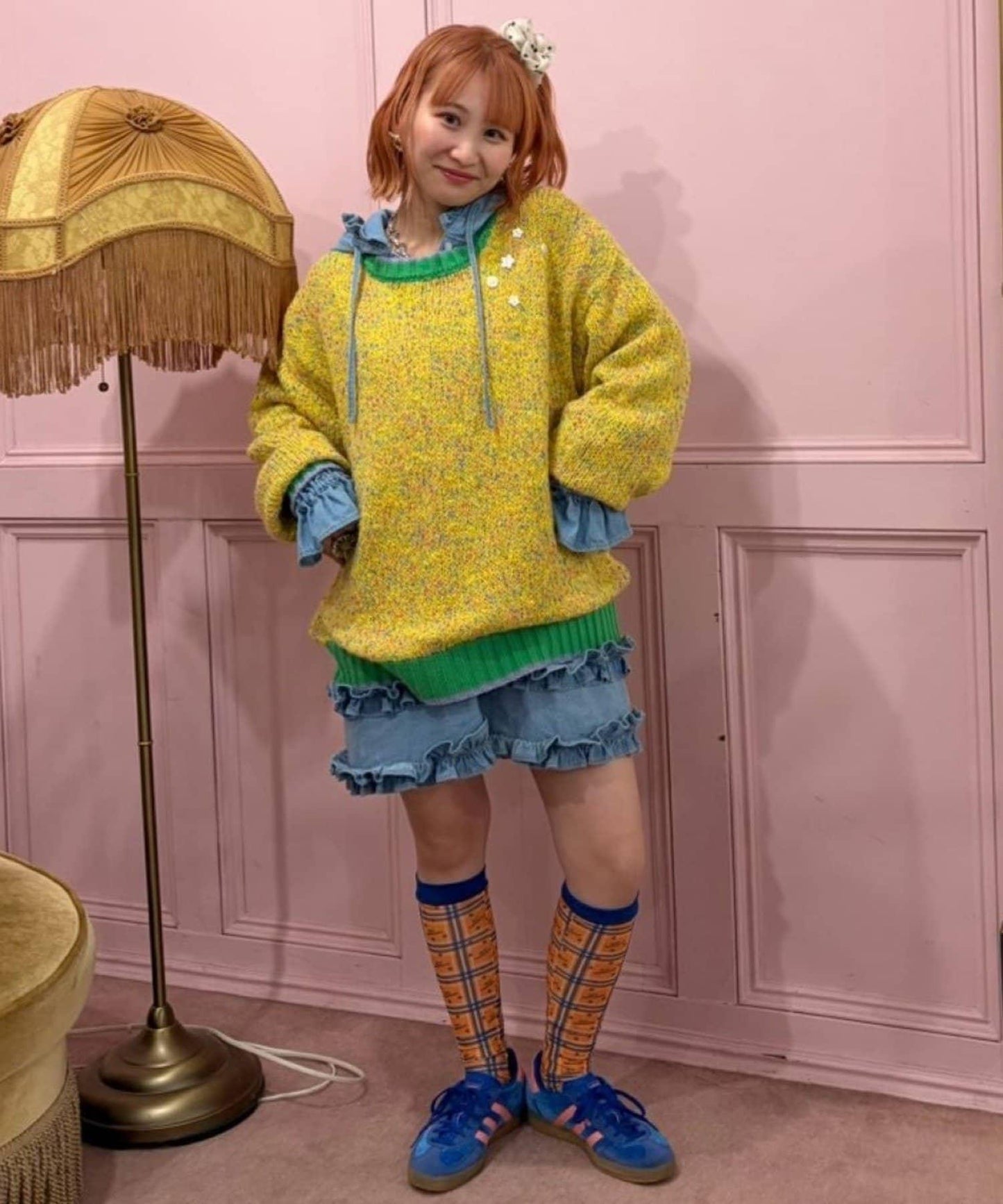 HELLO.SANFRANCISCO 紐扣彩色寬鬆針織衫