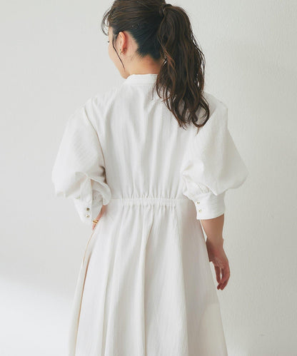 【La boutique BonBon】條紋喇叭襯衫連衣裙
