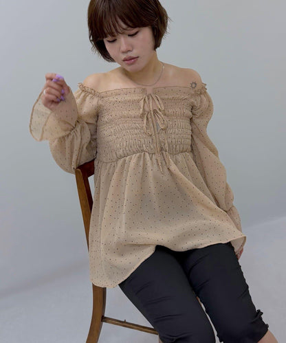 【mline】波點雪紡楊柳 襯衫