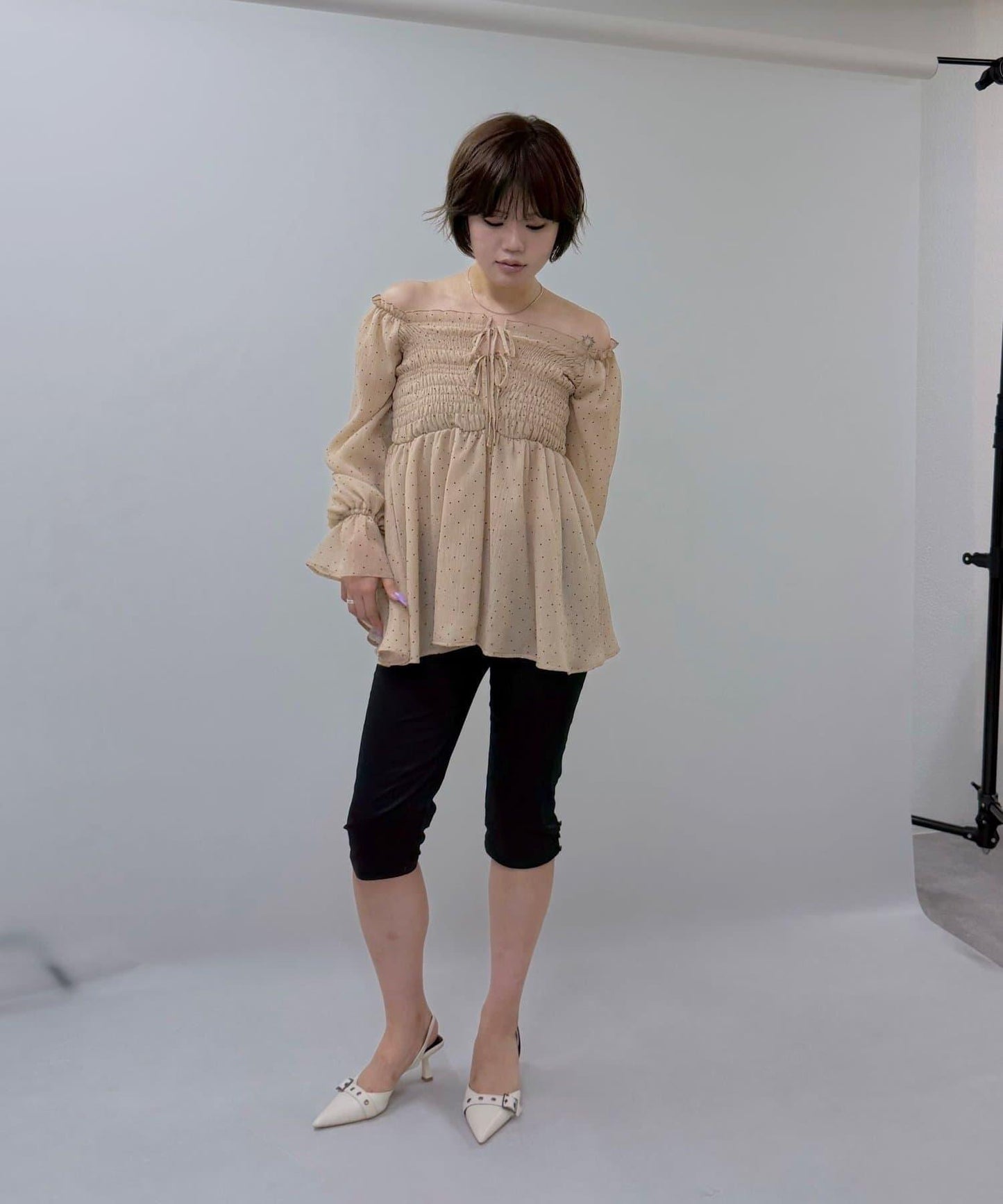 【mline】波點雪紡楊柳 襯衫