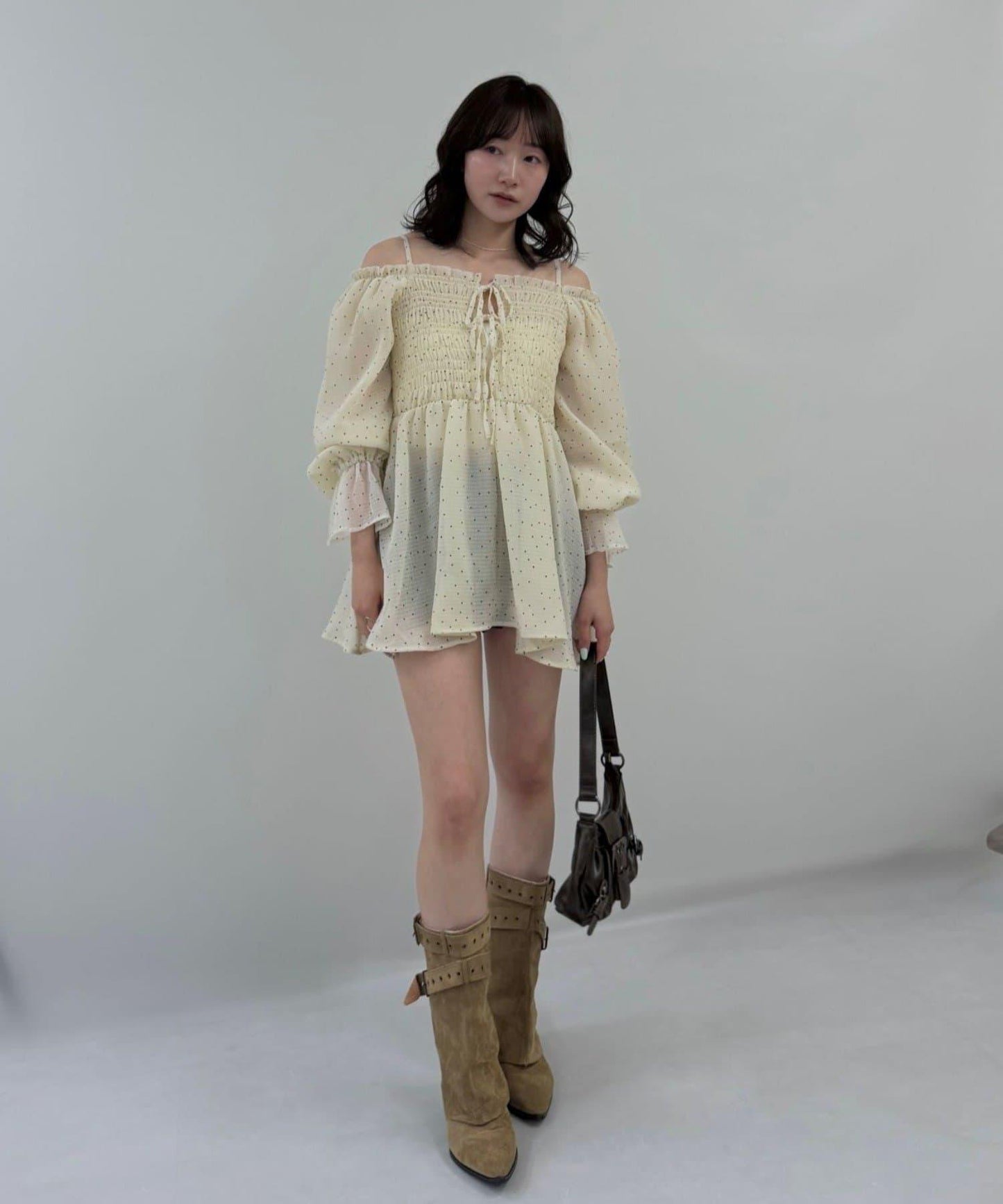 【mline】波點雪紡楊柳 襯衫