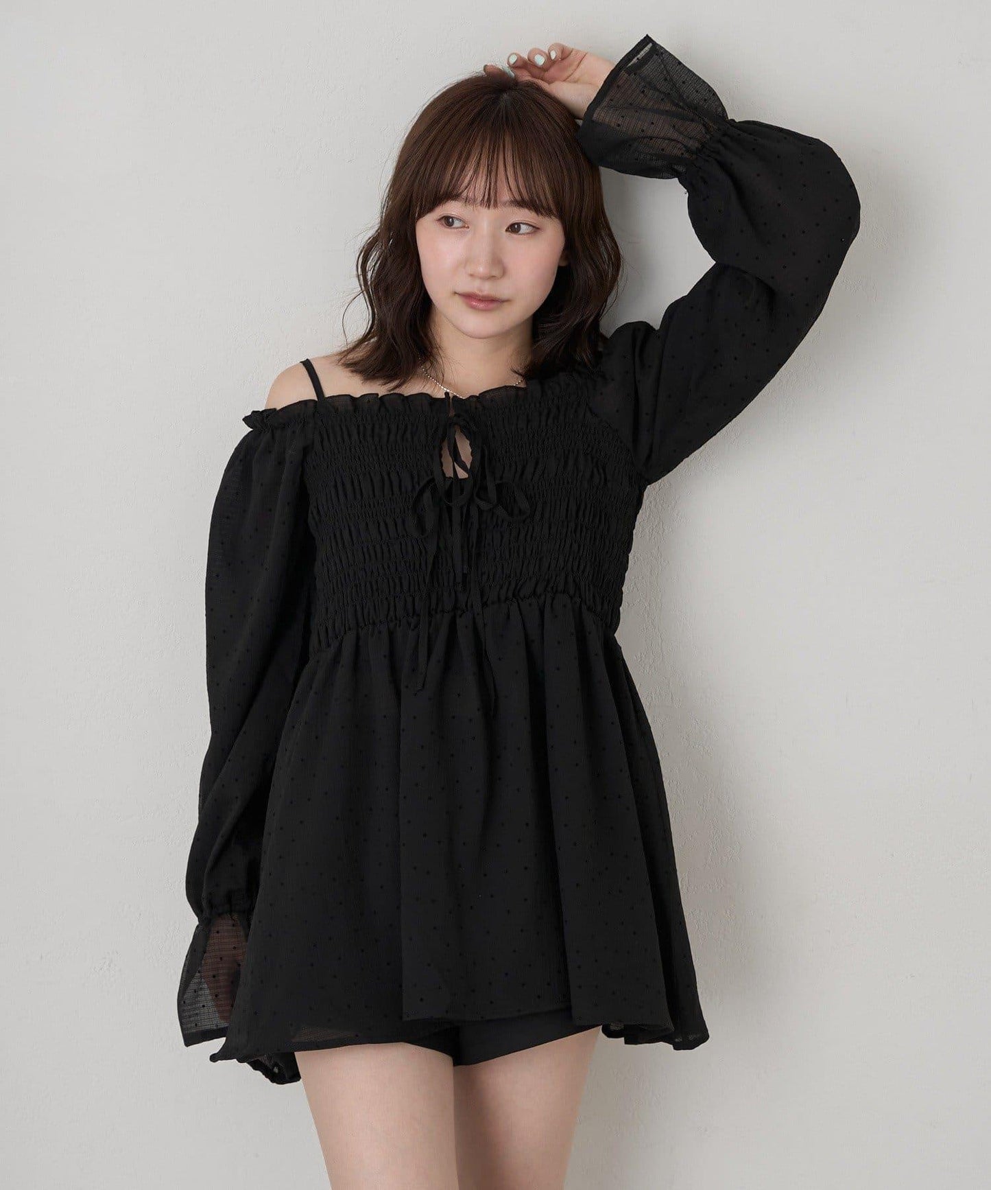 【mline】波點雪紡楊柳 襯衫