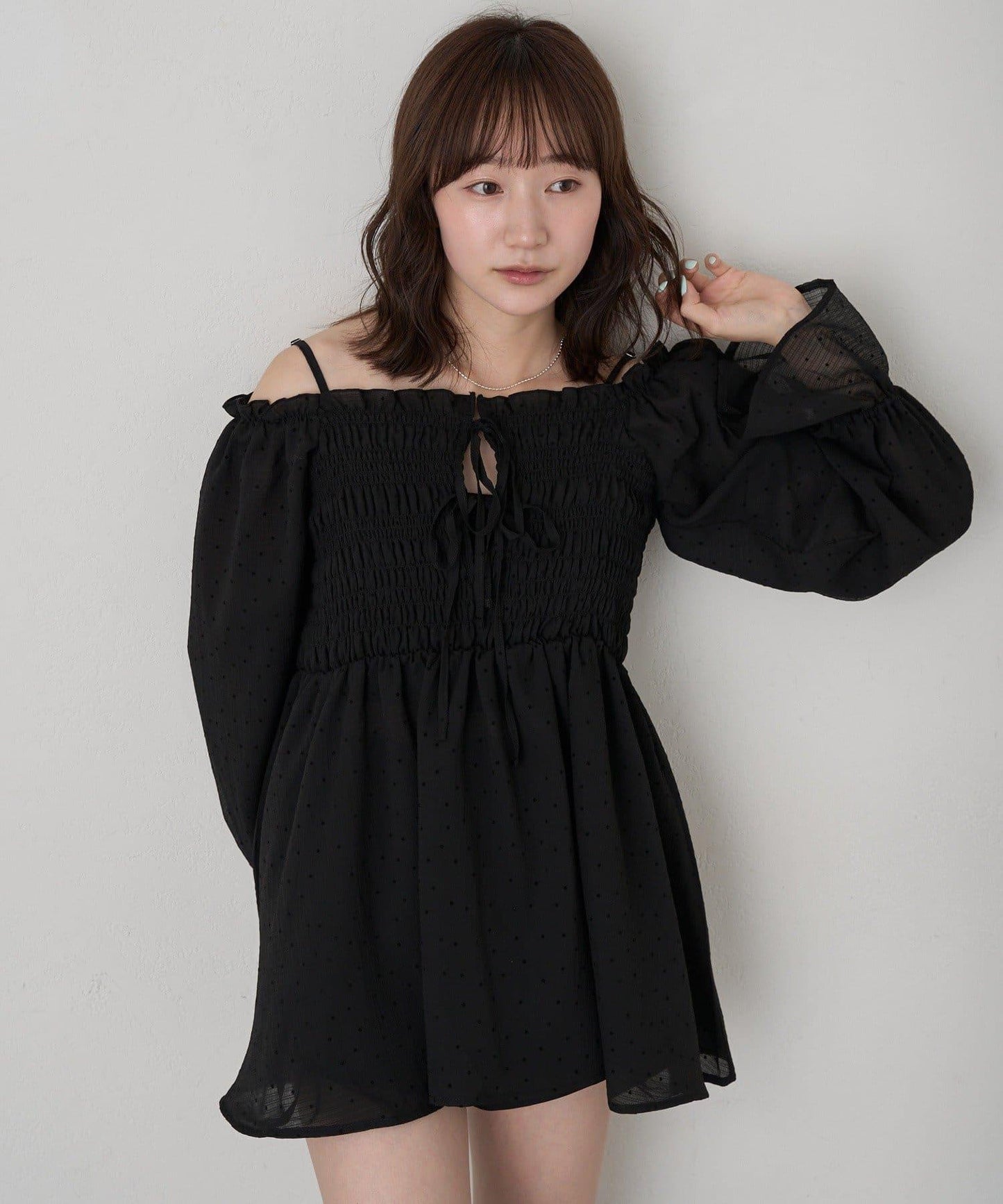 【mline】波點雪紡楊柳 襯衫